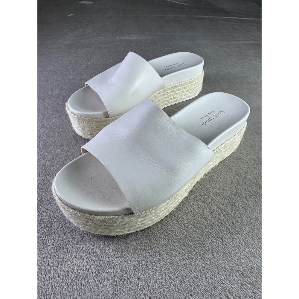 Kate Spade New York Platform Espadrille‎ Slide Sandals Women's White
